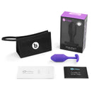 Snug Plug 2 box contents: purple plug, purple retail box, storage pouch, instructions and Guide to Anal Play booklet