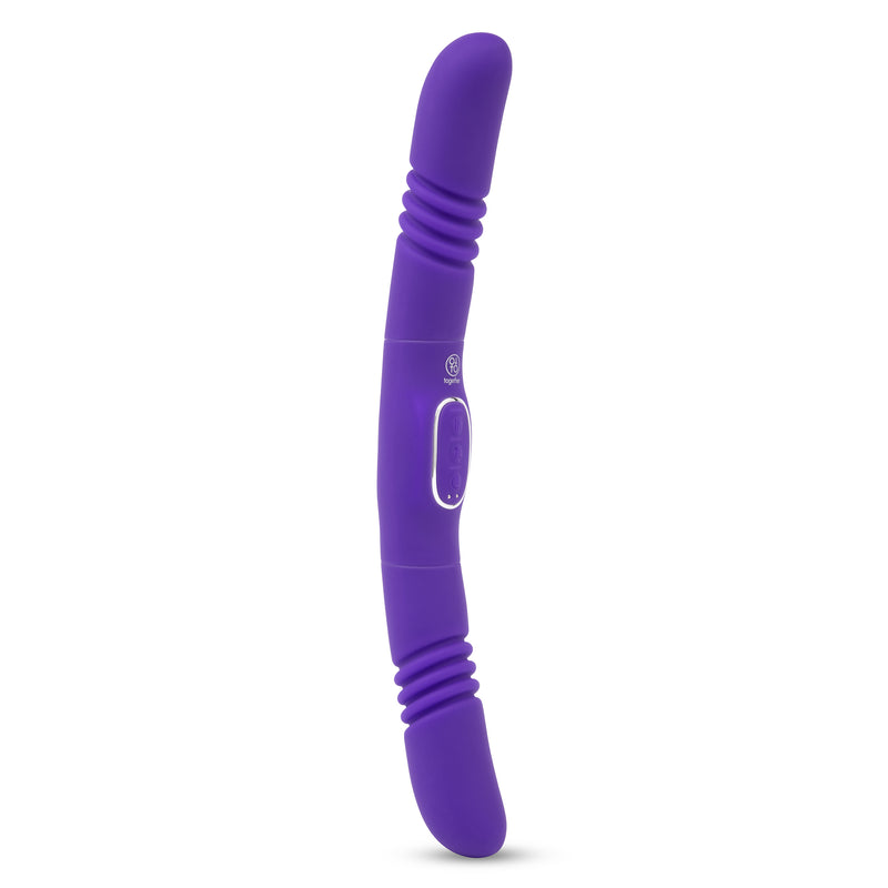 TOGETHER VIBES DOUBLE DELIGHT VIBRATING & THRUSTING PURPLE DILDO TOGETHER VIBES DOUBLE DELIGHT VIBRATING & THRUSTING PURPLE DILDO