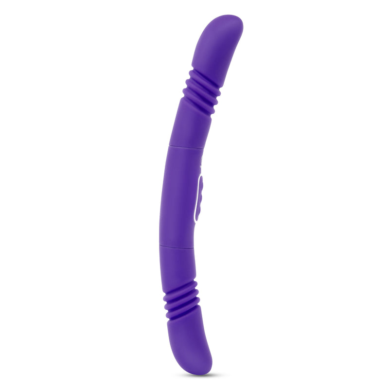 TOGETHER VIBES DOUBLE DELIGHT VIBRATING & THRUSTING PURPLE DILDO