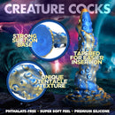 Strong suction base, tapered for easier insertion, unique tentacle texture: phthalate-free premium silicone