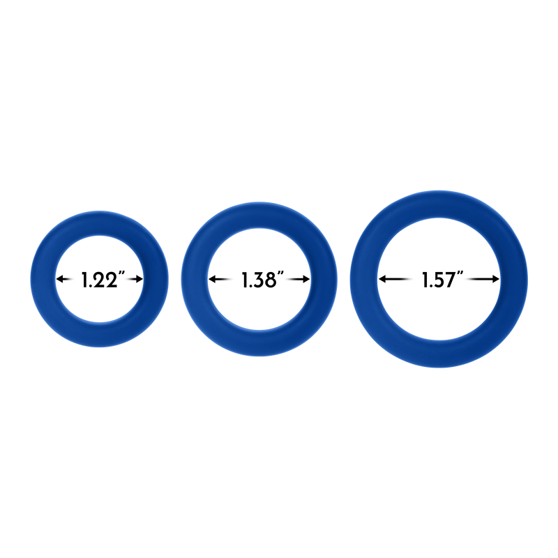 FORTO F-61 COCK RING 3PK BLUE