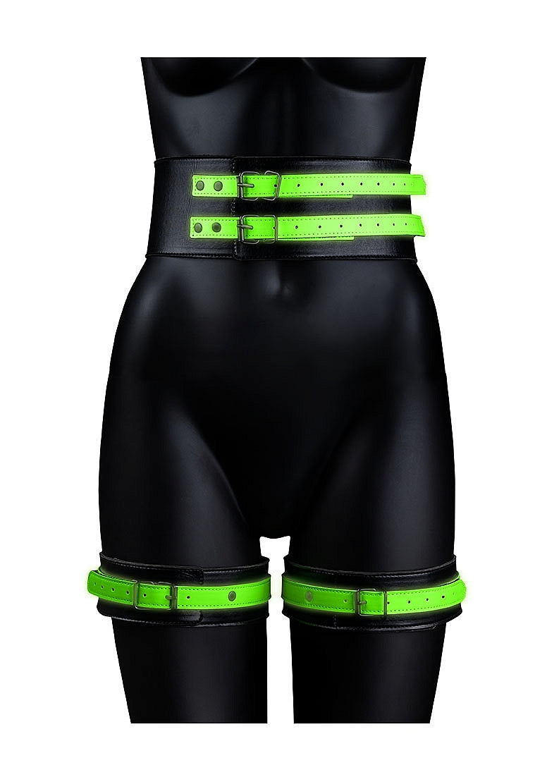 GLOW IN THE DARK THIGH CUFFS BELT L/XL