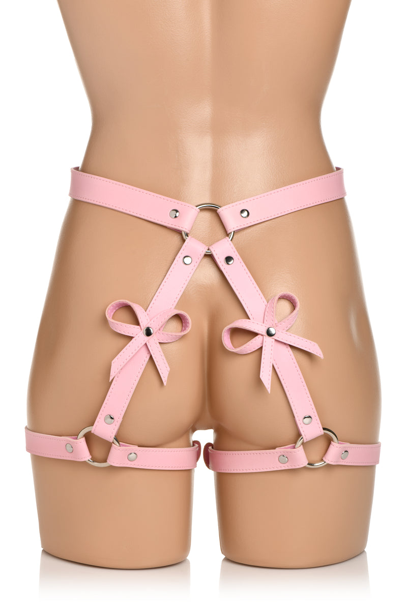 STRICT BONDAGE BOWS HARNESS PINK XL/XXL