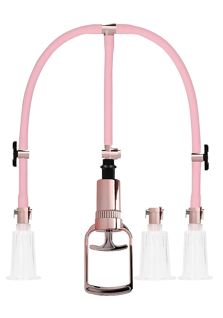 CLITORAL & NIPPLE PUMP SET ROSE GOLD LARGE