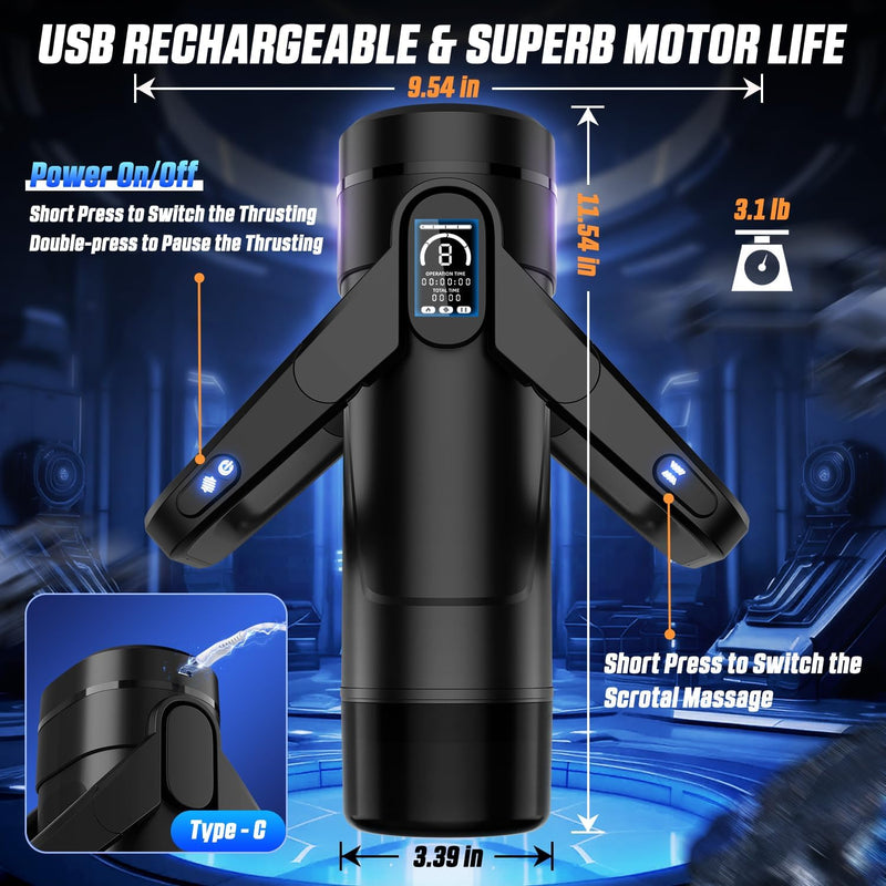 CYBERSKIN THE WING THRUSTING & VIBRATING STROKER BLACK