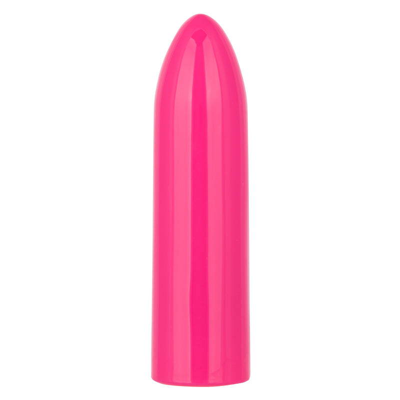 CalExotics Turbo Buzz Classic Mini Bullet in pink: glossy rechargeable bullet vibrator with a pointed tip