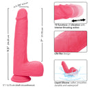 STUDS RUMBLING & THRUSTING DILDO PINK 7"
