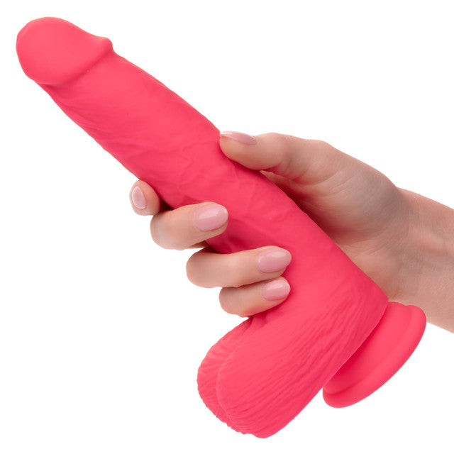 STUDS RUMBLING & THRUSTING DILDO PINK 7"