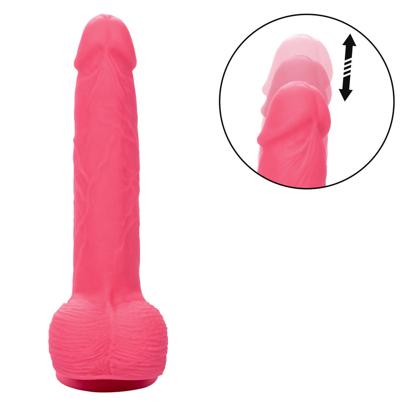 STUDS RUMBLING & THRUSTING DILDO PINK 7"