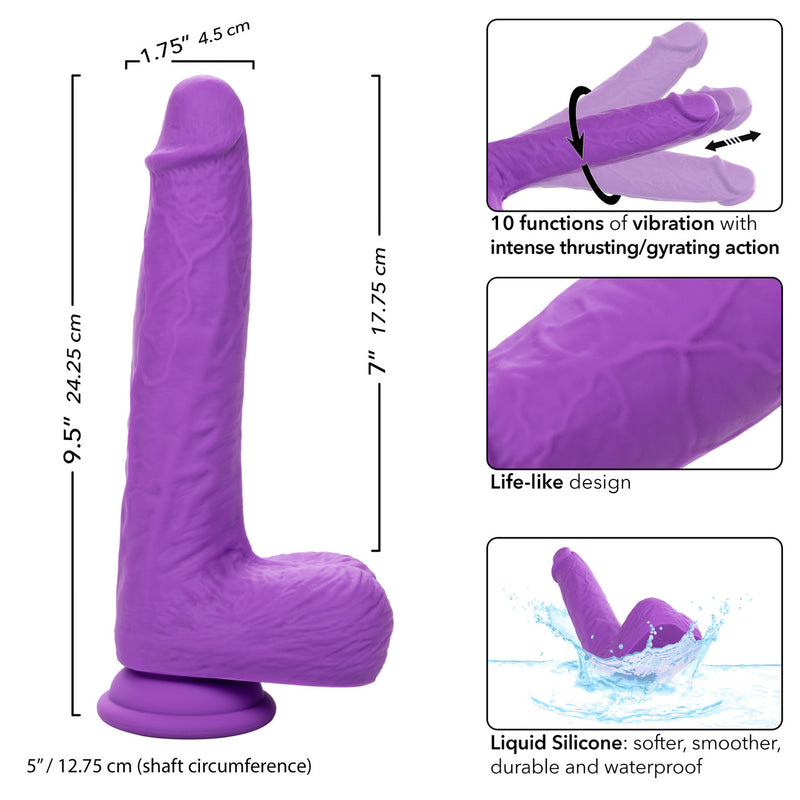 STUDS GYRATING & THRUSTING DILDO PURPLE 7" STUDS GYRATING & THRUSTING DILDO PURPLE 7"