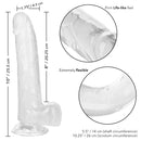SIZE QUEEN DILDO CLEAR 8"