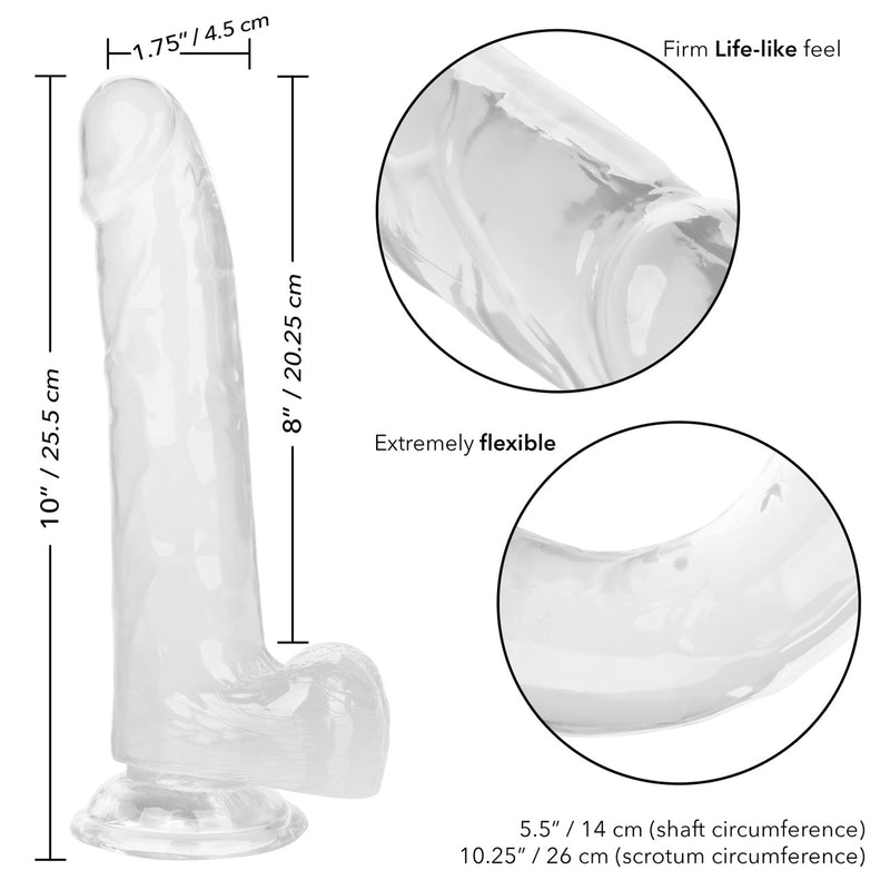SIZE QUEEN DILDO CLEAR 8"