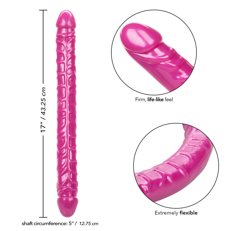 SIZE QUEEN 17" DOUBLE DONG PINK