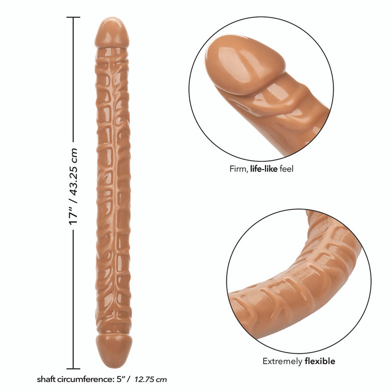 SIZE QUEEN 17" DOUBLE DONG BROWN