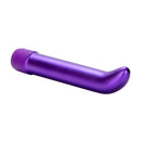 Purple Satin G lying on its side, showing the curved tip and ridged dial