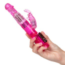 Pink Jack Rabbit Petite held in one hand to show its size
