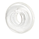 Close-up of the smooth clear donut ring with inner ridges