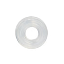 Smallest clear ring from the Premium Silicone Ring set, angled view