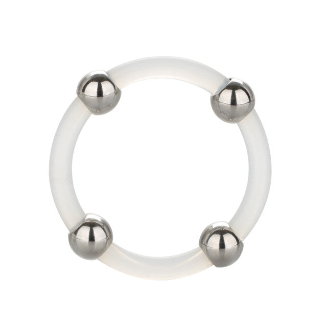 STEEL BEADED SILICONE RING LARGE