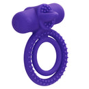 Purple Dual Climaxer at a slight angle, showing the nubbed rings and tongue