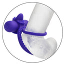 Dual Climaxer fitted on a clear display dildo to show how it is worn