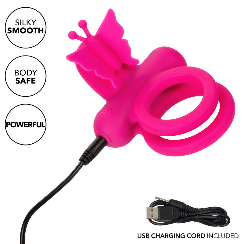 BUTTERFLY DUAL RING PINK