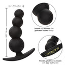 Boundless Beaded Plug size chart: 3.5 in (9 cm) tall, 1.75 in (3.25 cm) wide. Graduated beads, easy pull handle