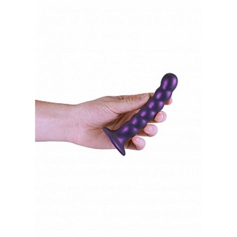 BEADED G SPOT 5" DILDO METALLIC PURPLE