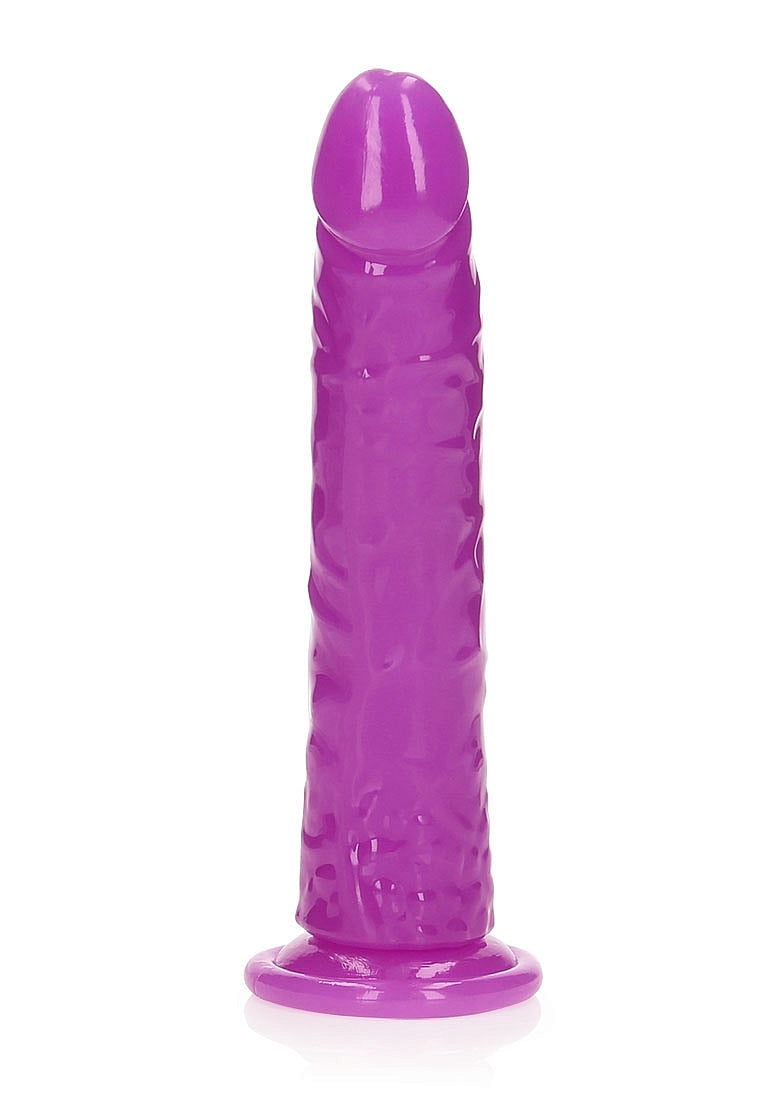 REALROCK GLOW IN THE DARK 9" SLIM DILDO PURPLE