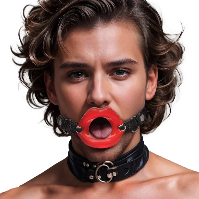 MASTER SERIES JUICY LIPS OPEN MOUTH GAG RED