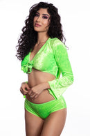 LIME VELVET SET O/S