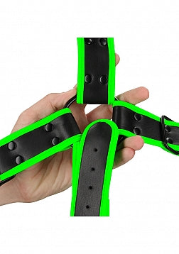 GLOW IN THE DARK CROSS HARNESS S/M