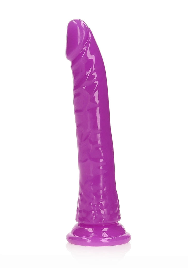 REALROCK GLOW IN THE DARK 9" SLIM DILDO PURPLE