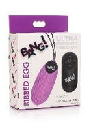 BANG! RIBBED EGG WITH REMOTE PURPLE