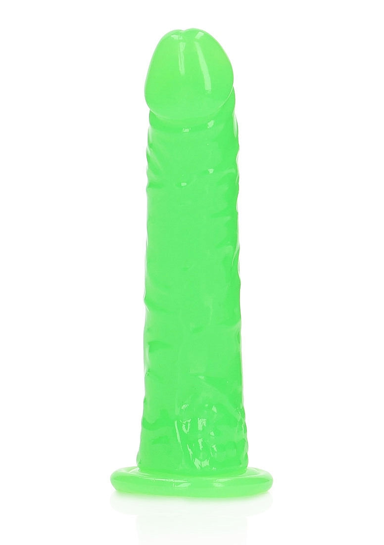 REALROCK GLOW IN THE DARK 6" SLIM DILDO GREEN