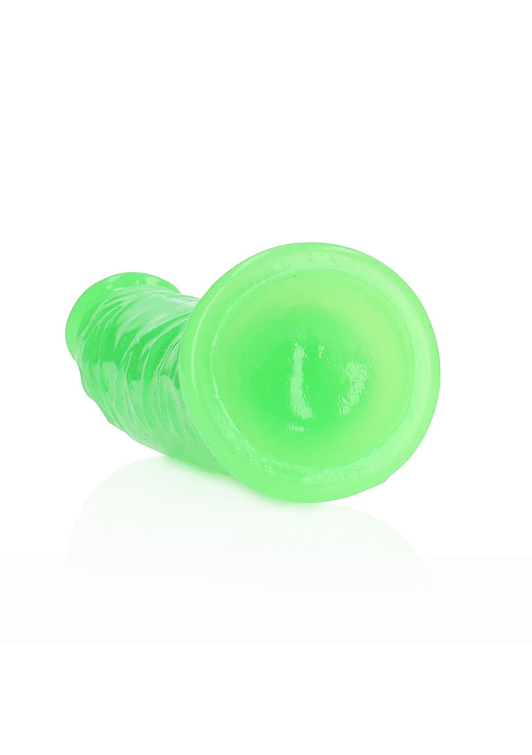 REALROCK GLOW IN THE DARK 6" SLIM DILDO GREEN