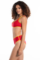 RED & GOLD RETRO SHORTS O/S