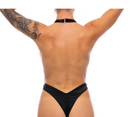 FRONT CROSSED THONG BODYSUIT BLACK O/S