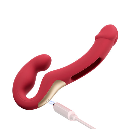 HARMONY DUO STRAPLESS STRAP ON RED