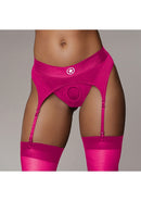 VIBRATING STRAP ON THONG WITH GARTER STRAPS PINK M/L