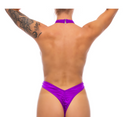 FRONT CROSSED THONG BODYSUIT PURPLE O/S