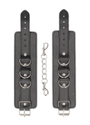 BONDED LEATHER CUFFS BLACK