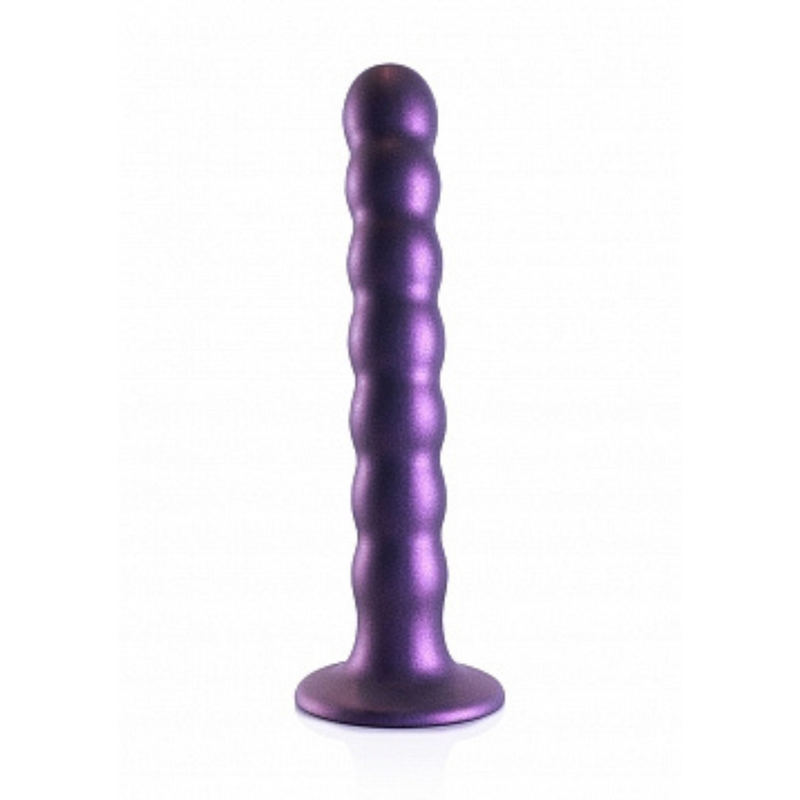 BEADED G SPOT 6.5" DILDO METALLIC PURPLE