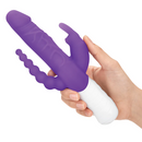 RABBIT ESSENTIALS SLIM REALISTIC DOUBLE PENETRATION VIBE PURPLE