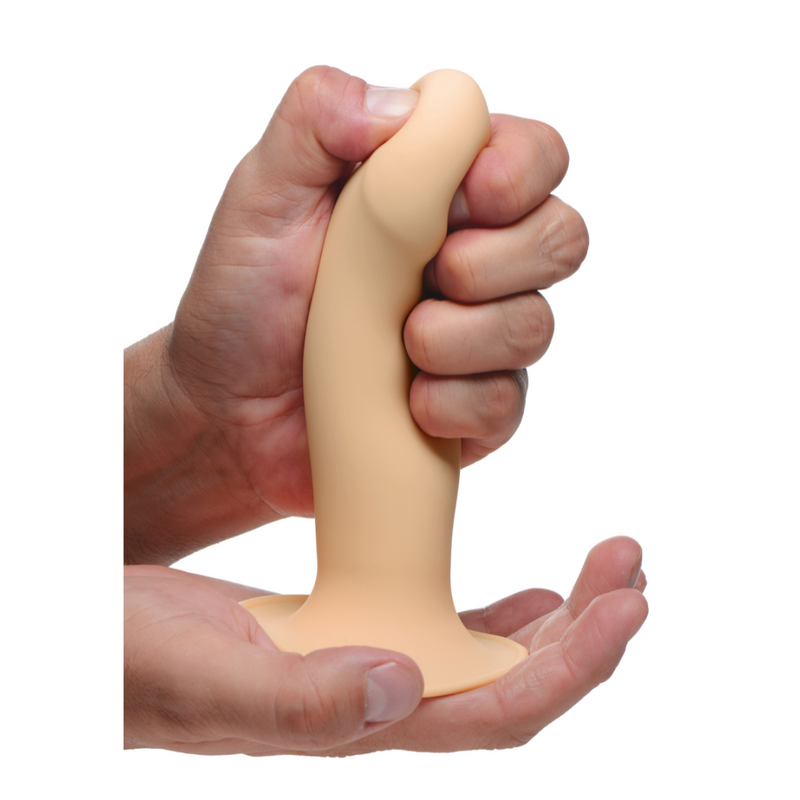 SQUEEZABLE PHALLIC DILDO WHITE 6"