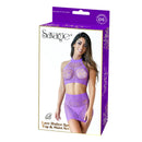 LACE HALTER 2PC TOP & SKIRT SET PURPLE O/S