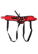 RED LACE CORSET STRAP ON