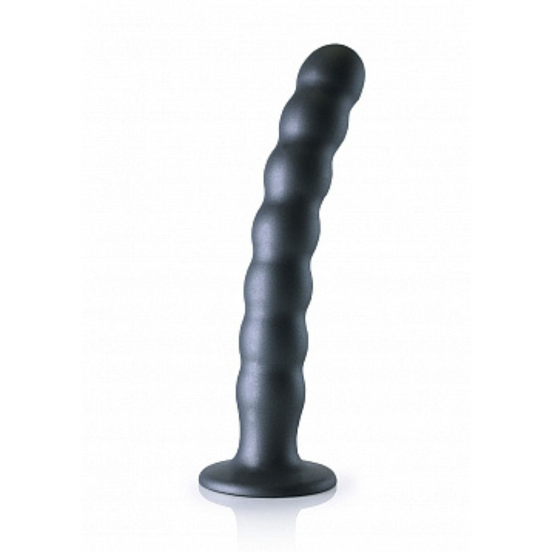 BEADED G SPOT 8" DILDO GUNMETAL