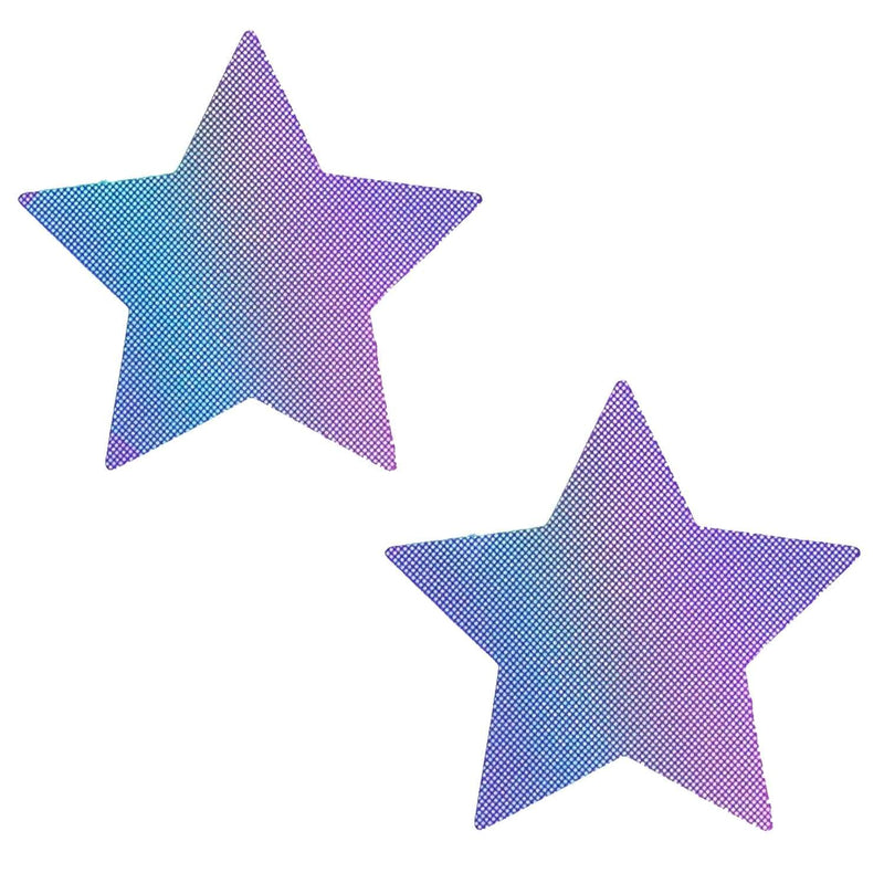 NEVA NUDE BLUE & PURPLE HOLOGRAPHIC STAR PASTIES