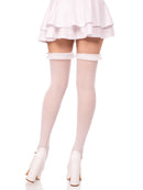 KNIT THIGH HIGHS WITH BOW WHITE O/S